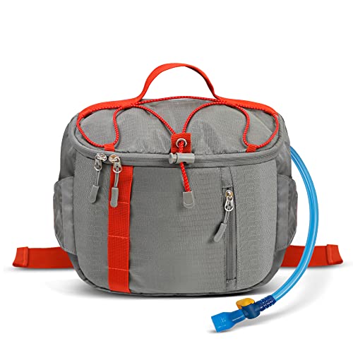Hydration Waist Pack Hip Pack Running Fanny Pack with 1.5 L Water Bladder for Biking Hiking Gray (Gray / 1.5L Bladder)