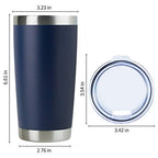 20oz Stainless Steel Tumbler Bulk with Lid (12 Count (Pack of 1) / Powder Navy)