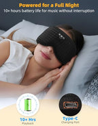 3D Contoured Sleep Mask with Bluetooth Headphones (Gray)