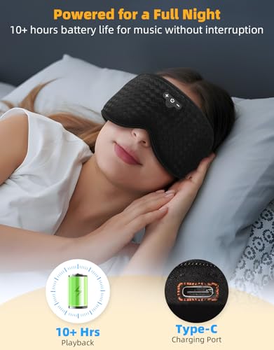3D Contoured Sleep Mask with Bluetooth Headphones (Gray)