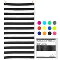 Microfiber Beach Towel Sand (Z-black Stripes / Large(60x30"))