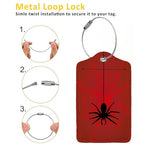 Spider Web 2 Pcs Premium Leather Tags with Privacy Covers (Spider Web)