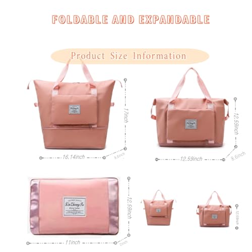 Large Capacity Foldable Travel Bag (Sweet Powder)