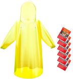 6 & 20 & 50 Pack Disposable Rain Ponchos for Adults (Yellow / 20 Pack)