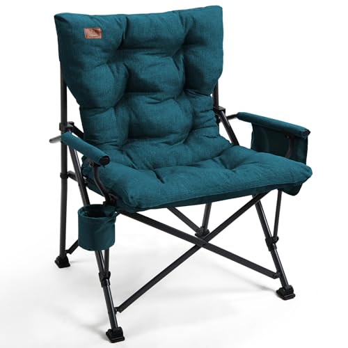 Padded Oversized Folding Camping Chair for Adults (Green)