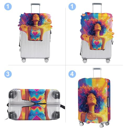 Girl Luggage Cover Washable Suitcase Protector Anti (Girl-1 / L(28-30inch suitcase))