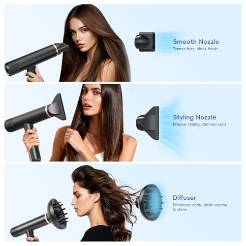 Ionic Hair Dryer with Diffuser (Black&yellow)
