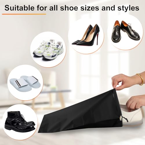 18 Pack Shoe Bags for Travel (Black)