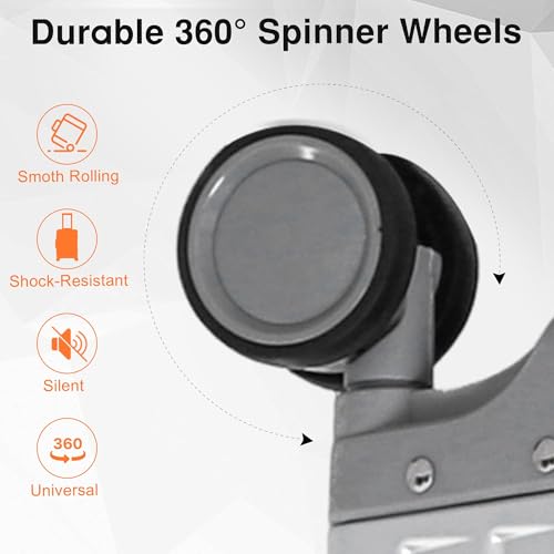 All Aluminum 24 Inch Luggage With Spinner Wheels (Silvery / 24)