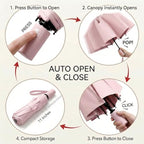 Small Compact Travel Umbrella with UV Protection for Sun & Rain (A-2 Pack-Pink & Purple)