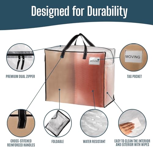 Heavy Duty Moving Bags (Clear / 22 Gallon-4 Pack)