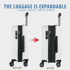 Carry On Luggage Suitcase Rolling Luggage (White)