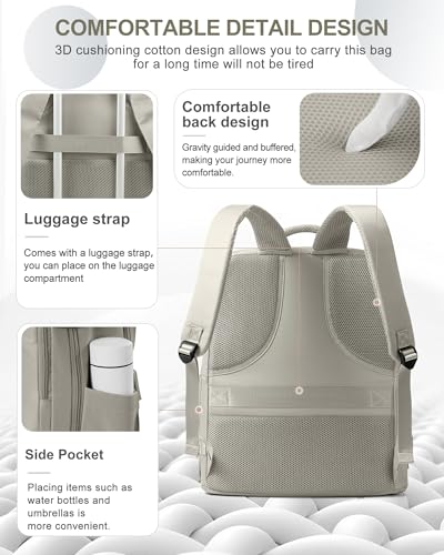 Large Travel Backpack Carry On for Women Man Waterproof Gym Backpacks with Laptop Compartment Mochila de Viaje Teacher Personal Item Backpack Rucksack Airplane Accessories Must Haves (33l / Brown)