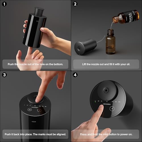 AN6 Waterless Essential Oil Diffuser Starter Kit (2black With Blg)