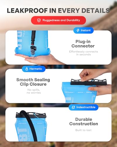Water Bladder 3L Hydration Bladder for Hiking Backpack (Blue-3L)
