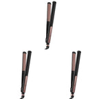 Infiniti PRO CONAIR Rose Gold Ceramic Flat Iron Hair Straightener,1-Inch Flat Iron with Extra-Long Plates,Including a Floating Plate,Advanced Heat Technology,Black,(Pack of 3)