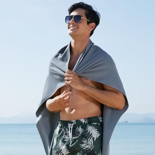 Microfiber Towel Quick Dry Camping & Travel & Gym Towel. Compact (Gray / 72.00" x 40.00")