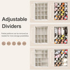 Shoe Organizer for Closet (Beige / Large(20.87''L x 16.54''W x 13.5''H))