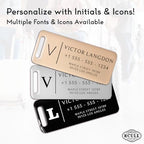 Personalized Luggage Tags for Suitcases (Grace Rectangle-dark)