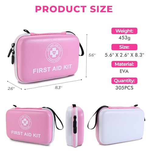 Premium First Aid Kit (Pink/White)