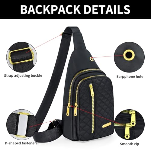 Small Crossbody Bags for Women Travel (Black)