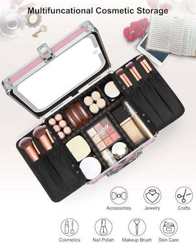 Makeup Bag with LED Mirror (Pink 2 / Small)