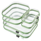 Clear Hard Shell Zipper Cases (Green / 6 Pack (2L+2M+2S))