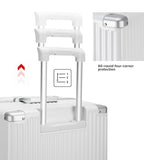 Super Large Aluminum Frame Checked Zipperless Luggage (A1-Ivory White / 26in)