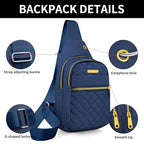 Small Sling Bag For Women Men Casual Crossbody Sling Backpack (Blue-8002)