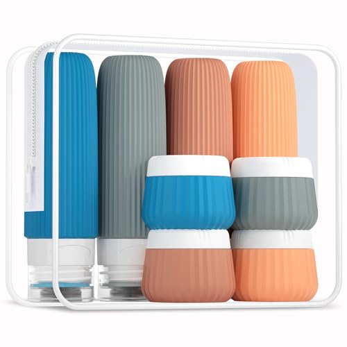 Travel Bottles 8 Pack (Bottle 3oz Jars 1oz / Ocean Sunset)