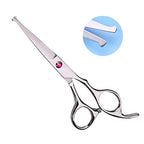 Kids Hair Cutting Scissors Set Professional 6.5 inch Saftey Round Head Hair cut Scissors Kit with Cutting Thinning Scissors Hairdressing Shears Set for Barber Salon （red） (Red)