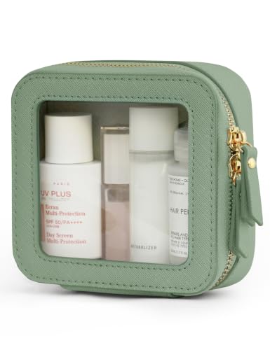 Small Clear Makeup Bag for Purse (Sage Green / Mini Chic)