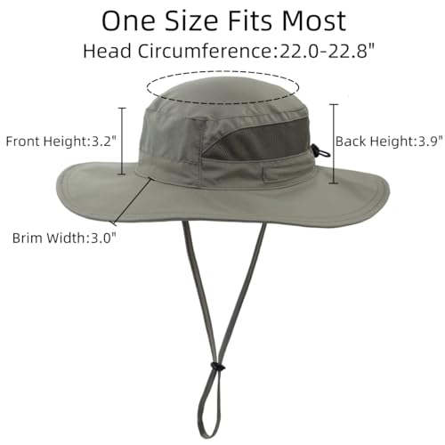 Women's Summer Beach Hats Breathable Mesh Bucket Sun Hat Wide Brim UV Protection Fishing Hiking Hat Army Green (Large / Army Green)