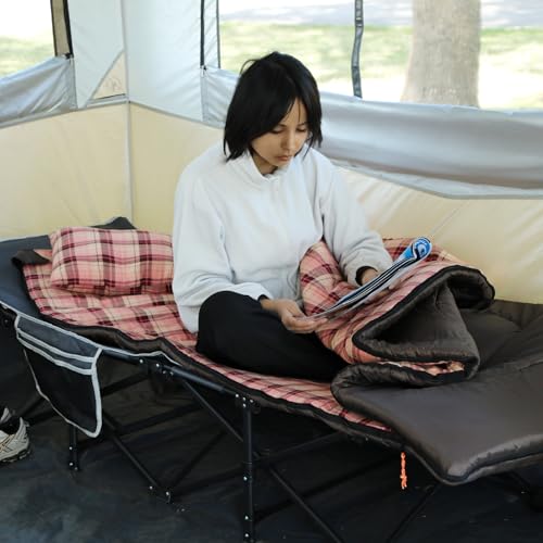 Cotton Flannel Sleeping Bag for Camping (Pink With 2lbs Filling)