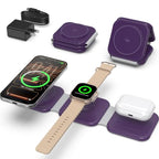 15W Magnetic Travel Charging Station (Midnight Purple)