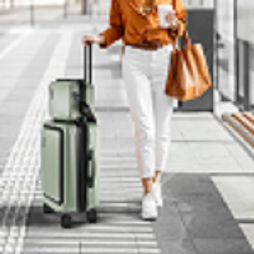 20 Inch Carry On Luggage 22x14x9 Airline Approved Suitcase (Carry-on 20 Inch / Sage Green)