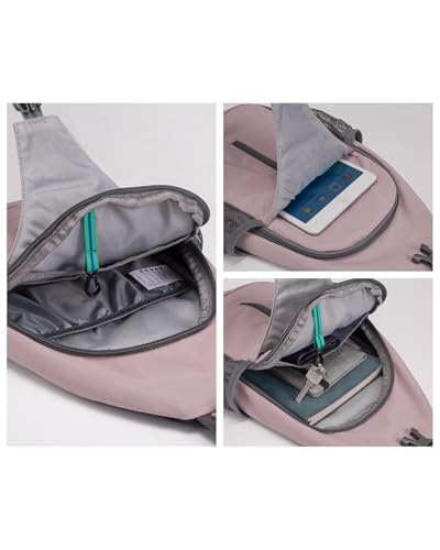 Crossbody Sling Backpack Sling Bag Travel Hiking Daypack (Pink / Small)