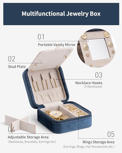 Teacher Appreciation Jewelry Travel Case for Women (Dark Blue / Letter Z)