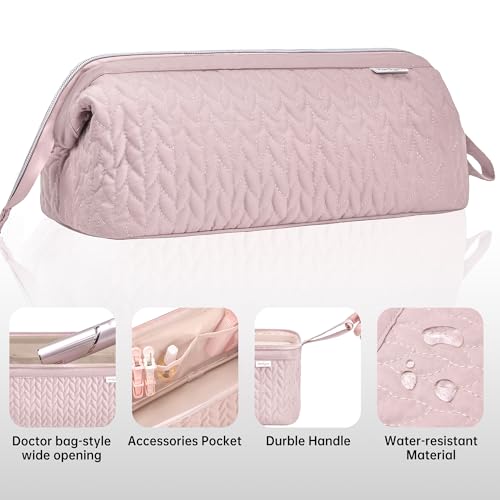 Shark Flex Style Case for Dyson Airwrap Hair Dryer Brush Revlon Hair Tools Travel Bag Carrying Case Flat Curling Iron Organizer (Pink)