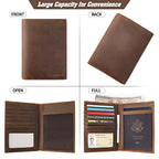 Leather Passport Holder RFID Blocking Passport Travel Wallet Cover Case for Men Women Brown JC17 (JC17-Light Brown)
