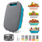Collapsible Camping Cutting Board (Blue Gray)