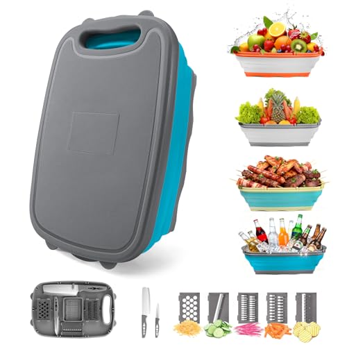 Collapsible Camping Cutting Board (Blue Gray)