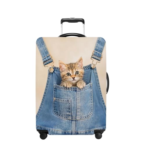 Luggage Cover Washable Suitcase Protector Anti (Pocket Kitten / M(fits 24-26Inch suitcase))