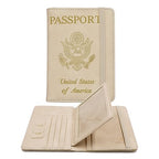 Rfid Passport Holder for Travel women (Beige)