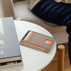 Slim Minimalist Front Pocket RFID Blocking Leather Wallets for Men and Women (Small / Lichee Khaki)