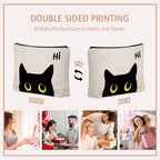 Black Cat Themed Makeup Bag for Teen Girls Women Cat Mom Lover Travel Gifts (Black Cat)