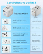 Pro” Universal Travel Adapter 3 USB (3C+2A 28W / White)