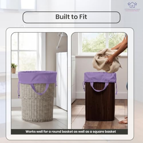 LFH Home Cotton Rich Large Premium Canvas Laundry Bag (28"x36" (Pack of 2) / Lavender)