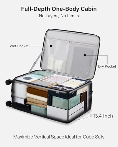 Expandable Large Checked Luggage (Jet Black / 28 Inch EXT)