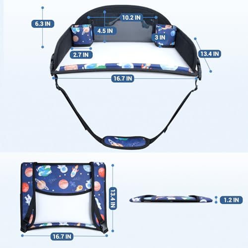 Kids Travel Tray for Toddler Car Seat (Blue Space)